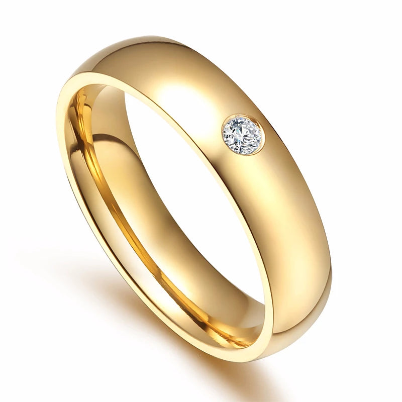 Bague de mariage plaqué or 24 carats pour femmes et hommes