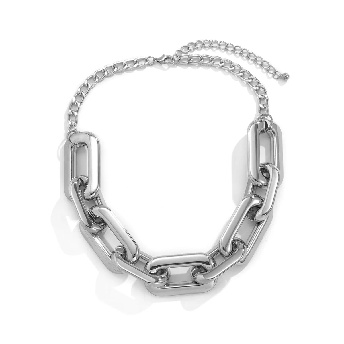 Collier carré épais style Fashion, couleur or rétro ou argent, fantasy