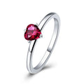 Bague coeur authentique en argent sterling 925 100%