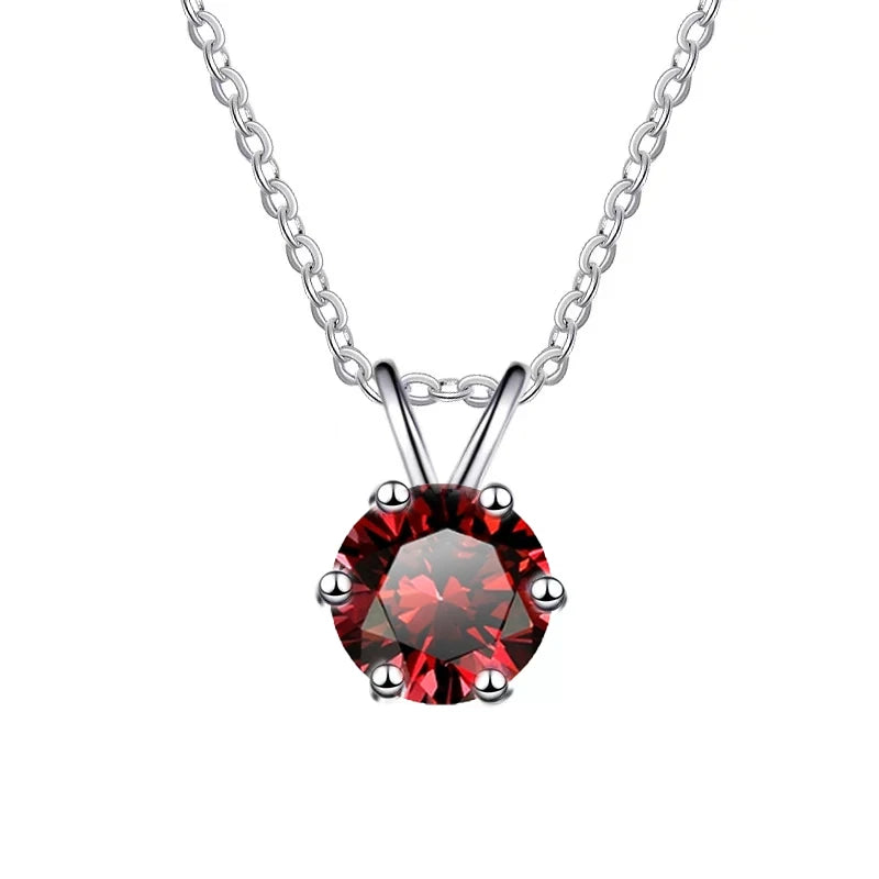 Collier charme en argent sterling 925 avec moissanite bleue 1 carat VVs1