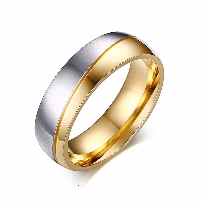 Bague de mariage plaqué or 24 carats pour femmes et hommes