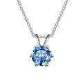 Collier charme en argent sterling 925 avec moissanite bleue 1 carat VVs1