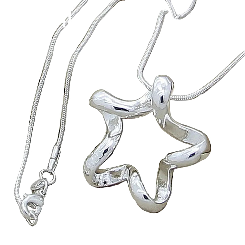 Collier pendentif étoile de mer en argent sterling 925 chaîne serpent