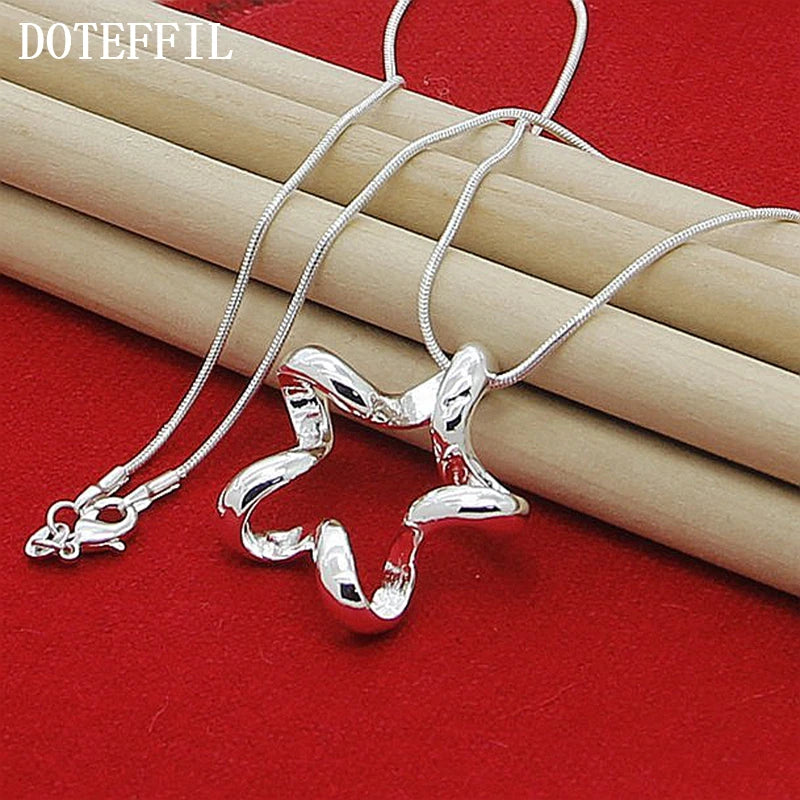 Collier pendentif étoile de mer en argent sterling 925 chaîne serpent