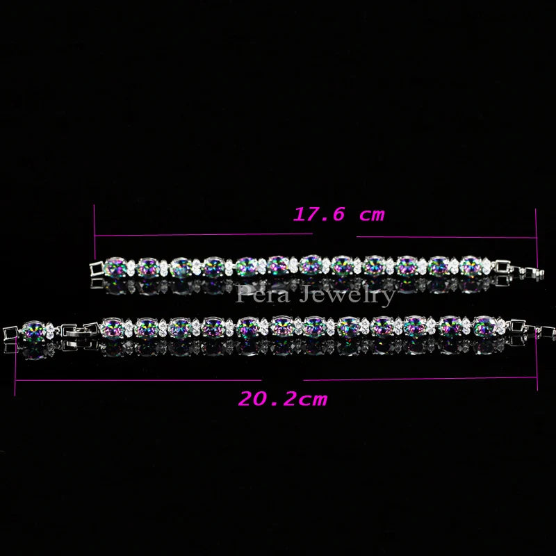 Bracelets Fashion de soirée, bijoux avec pierres en cristal CZ arc-en-ciel