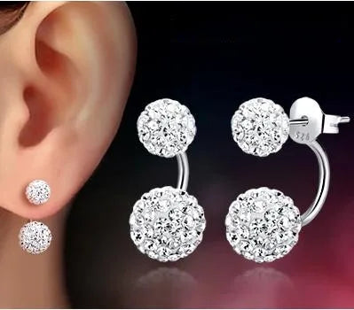 Boucles d'Oreilles Clous en Argent 925 Shambala Brillante