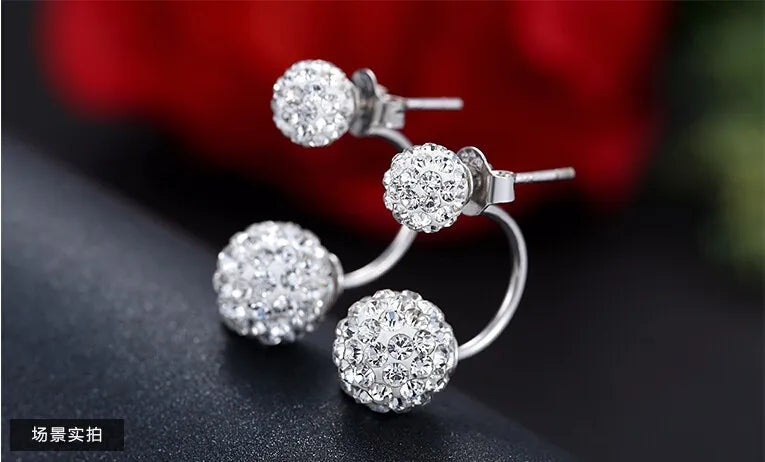 Boucles d'Oreilles Clous en Argent 925 Shambala Brillante