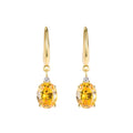 Boucles d'oreilles en argent sterling 925, bijoux ovale en citrine