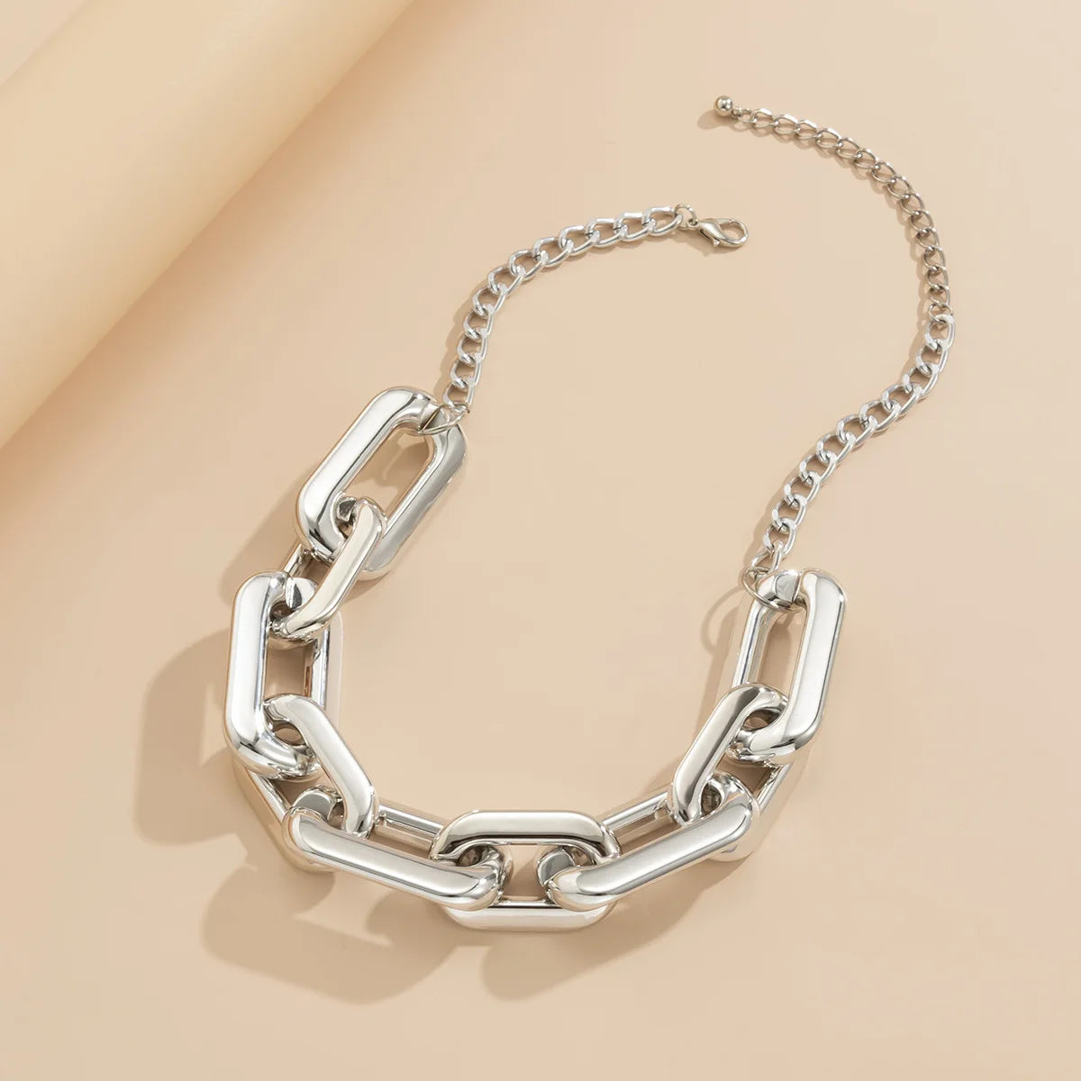 Collier carré épais style Fashion, couleur or rétro ou argent, fantasy