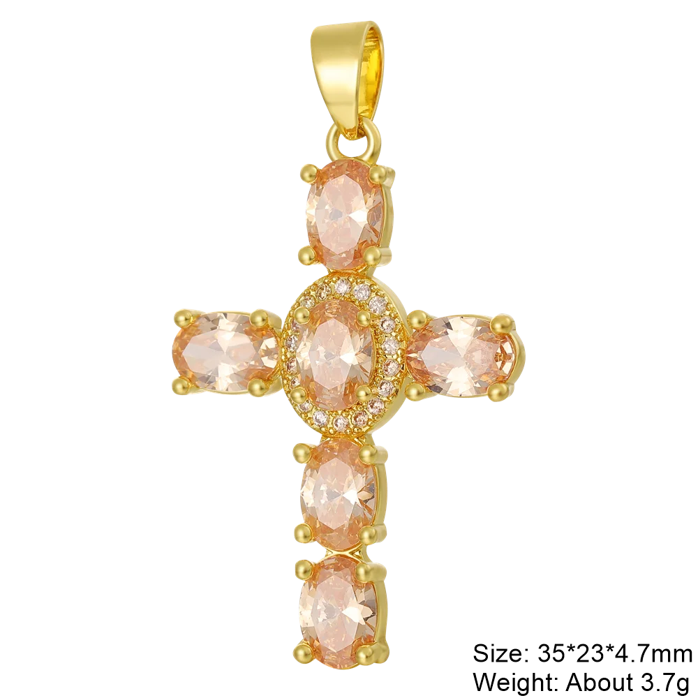 Pendentif croix en plaqué or 18K