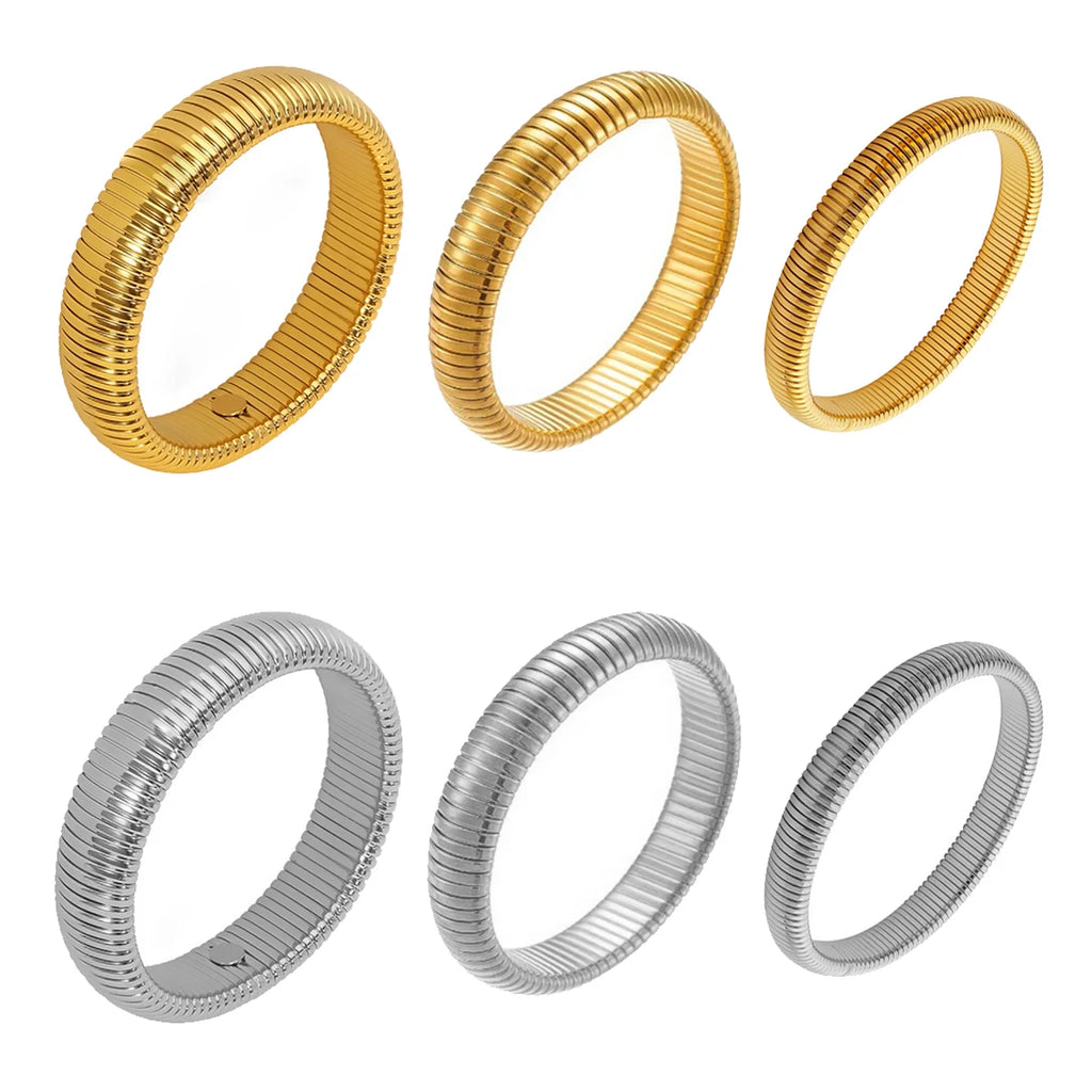 Bracelet élastique 3 pieces design simple, bracelet en spirale vintage