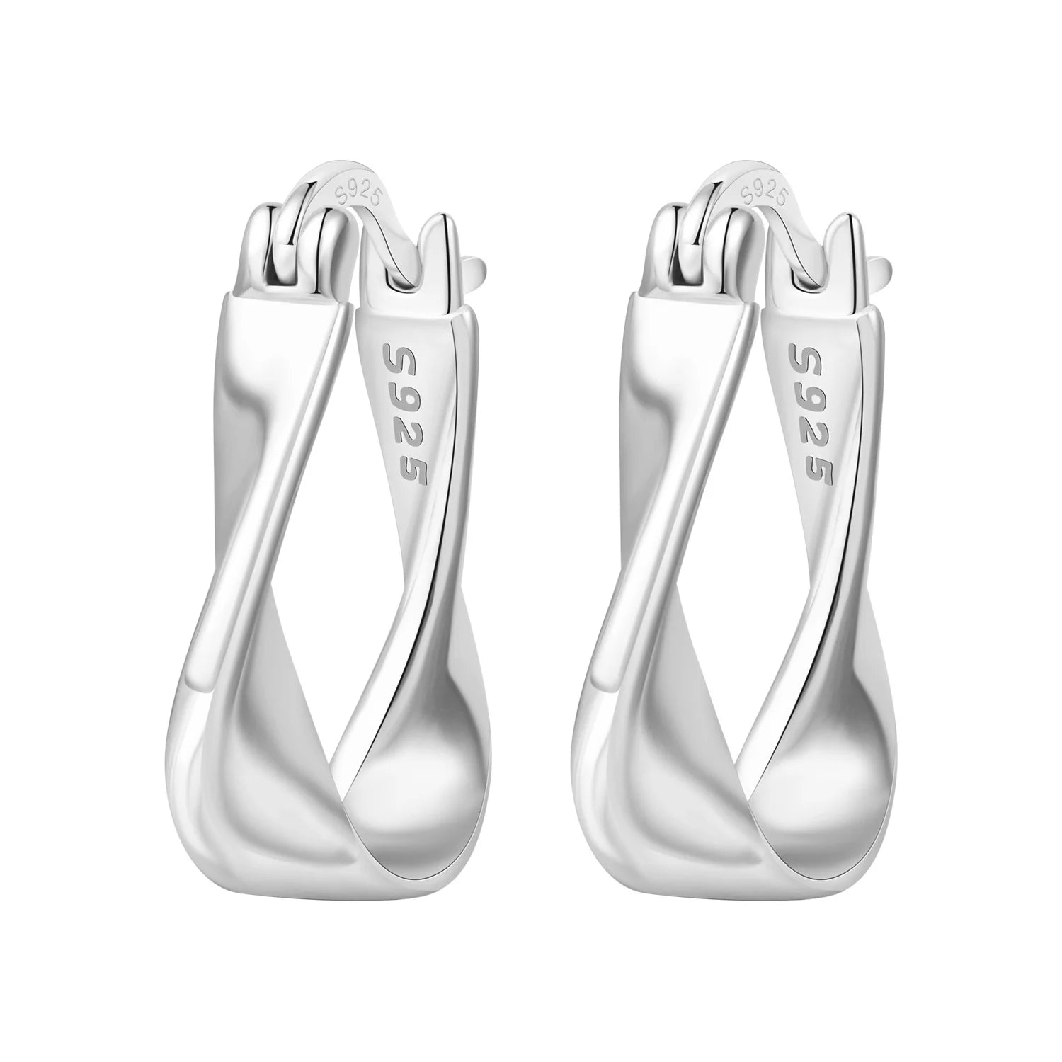 Boucles d'oreilles en argent sterling 925  minimaliste avec zircon bleu