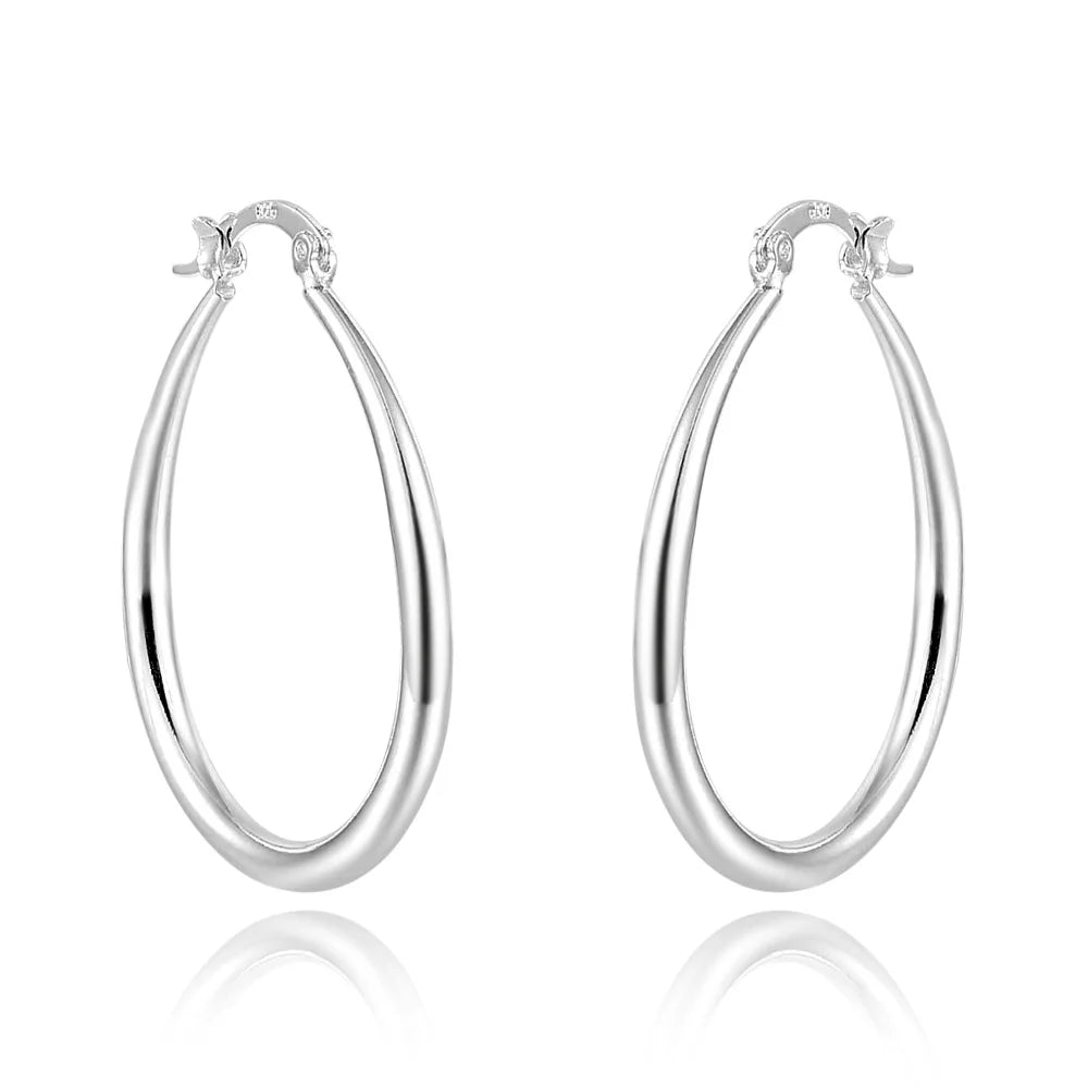Boucles d'oreilles créoles en argent sterling 925, Trendy