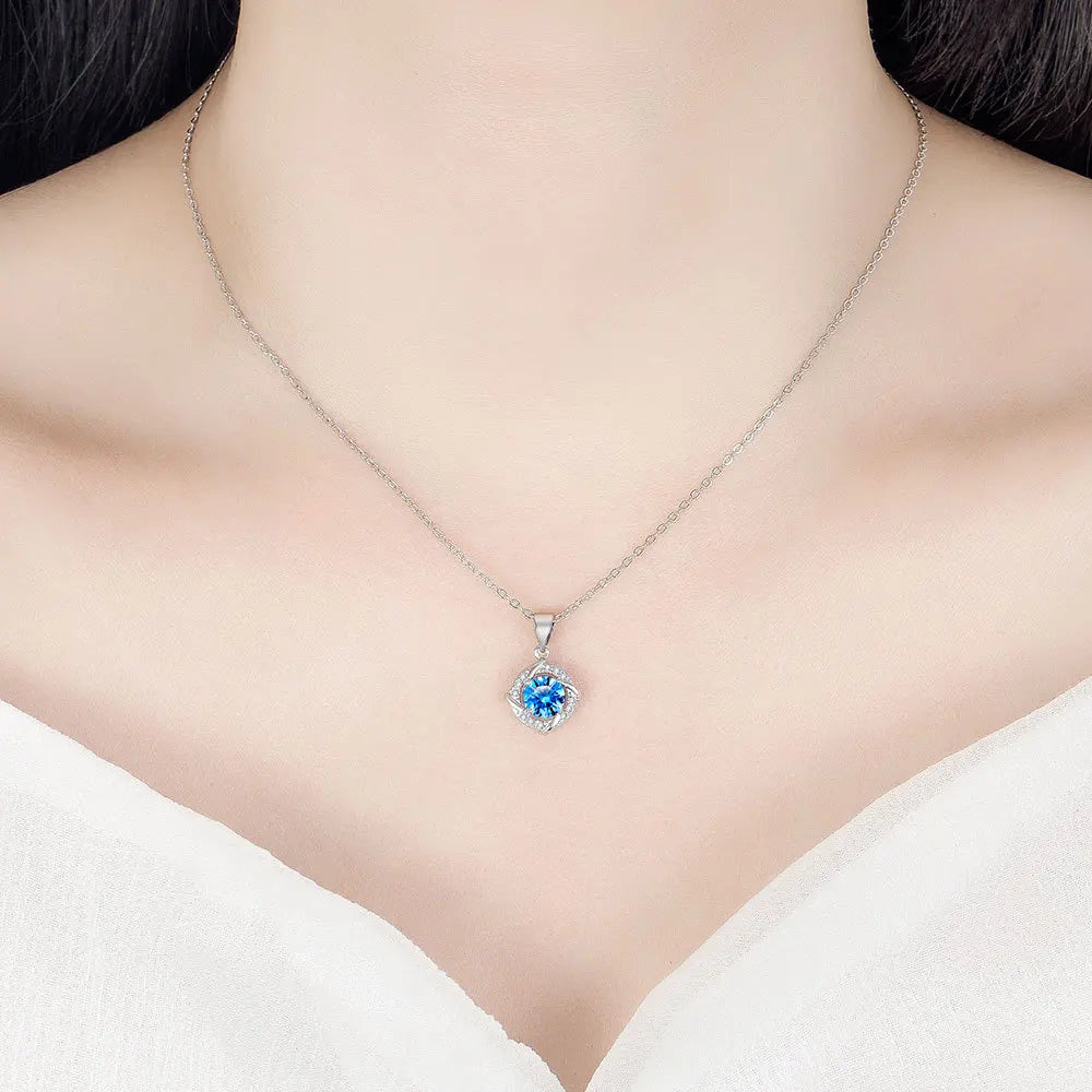 Boucles d'oreilles  en argent sterling 925, bracelets à maillons trèfle en cristal