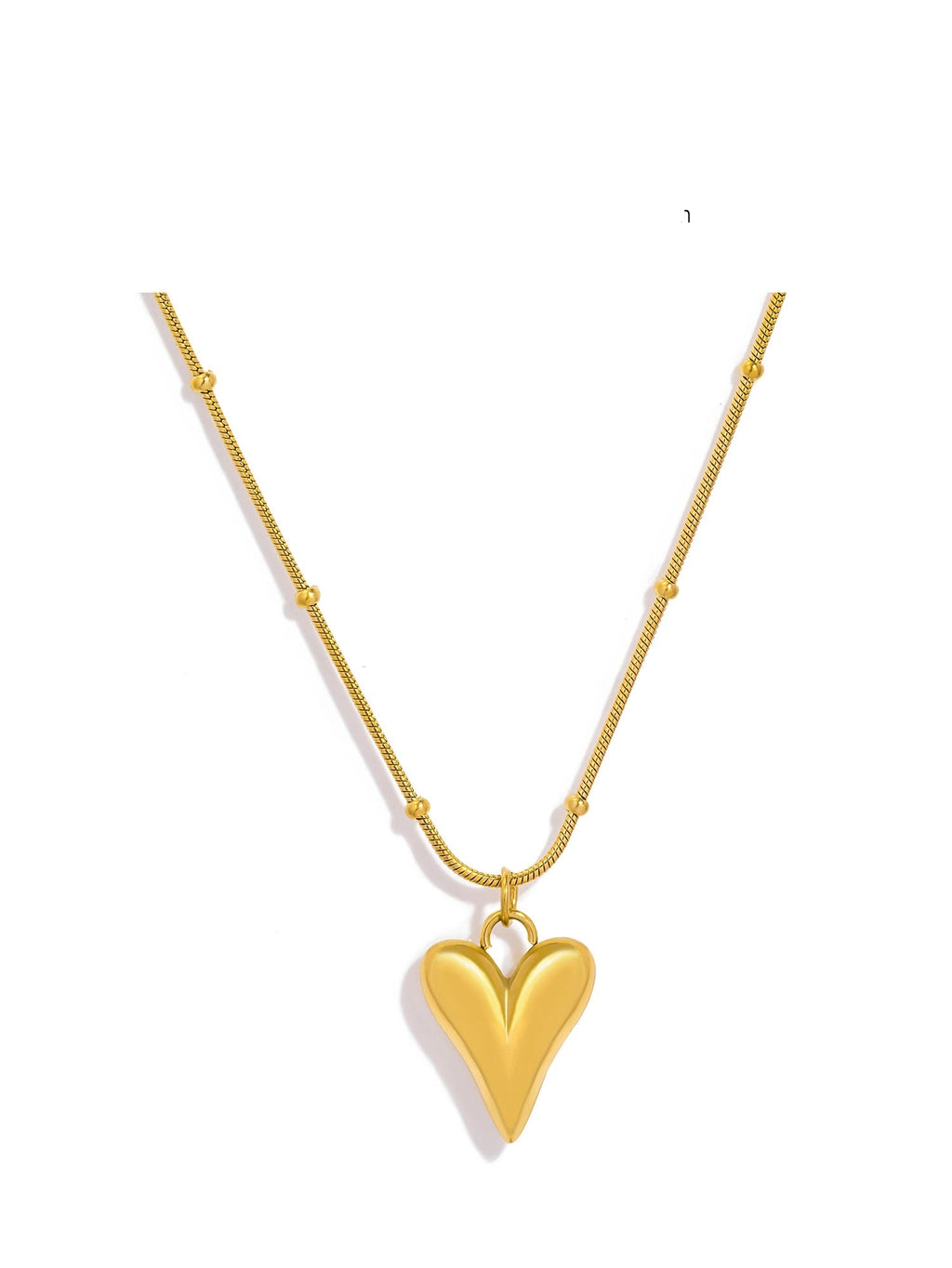 Collier pendentif en forme de cœur bijou plaqué or 18 carats