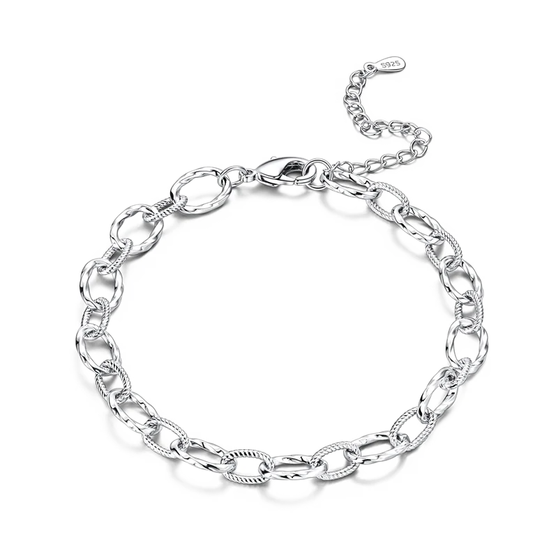 Bracelets en argent sterling 925 en forme de cœur doré scintillant