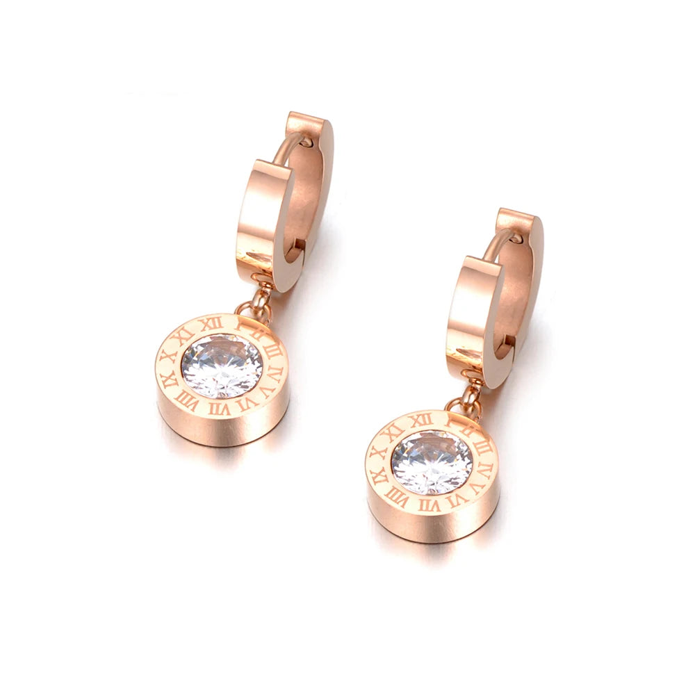 Ensemble de bijoux zircone cubique avec pendentif, boucles d'oreilles, bague