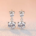 Boucles d'oreilles en argent sterling 925 avec fleur brillant