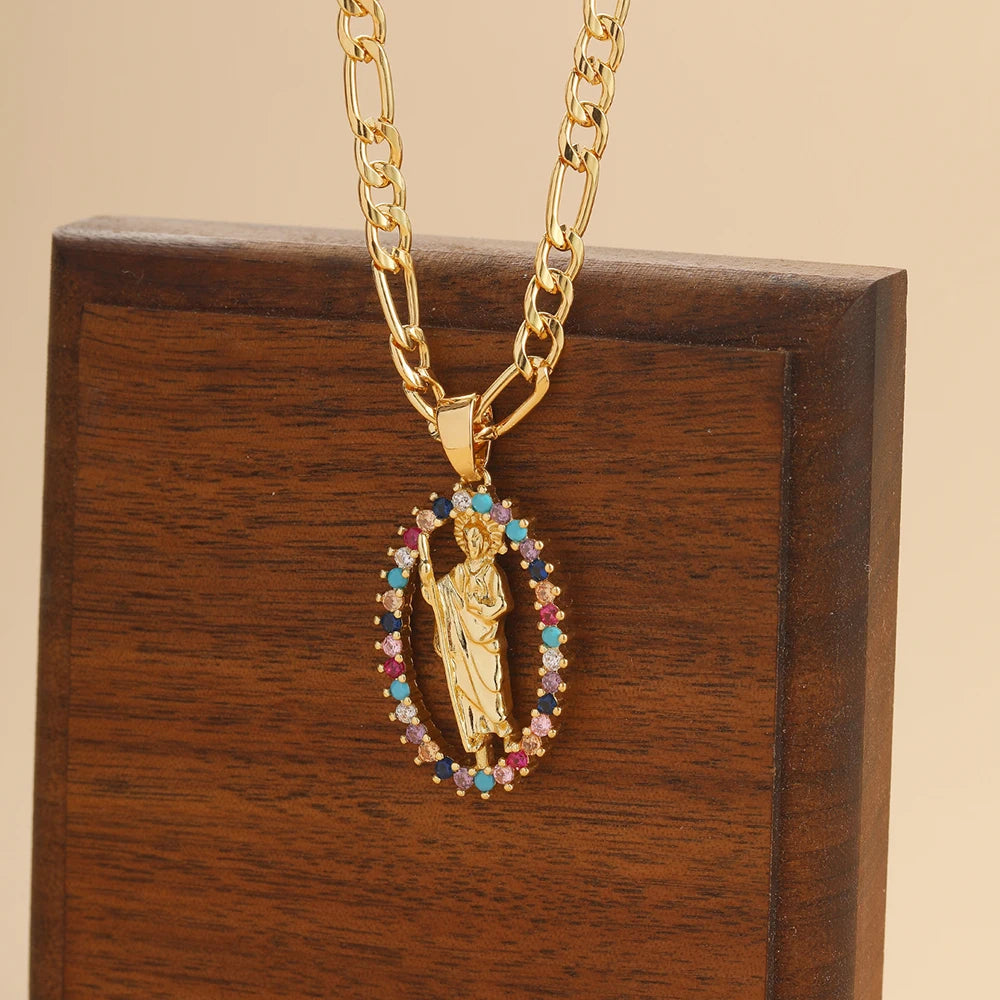 Collier pendentif populaire Madonna coloré
