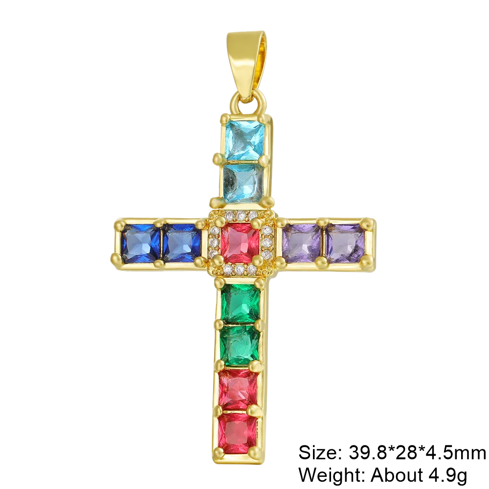 Pendentif croix en plaqué or 18K