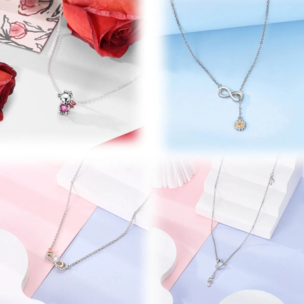 Collier cœur à cœur en argent sterling 925 pendentif cœur d'amour