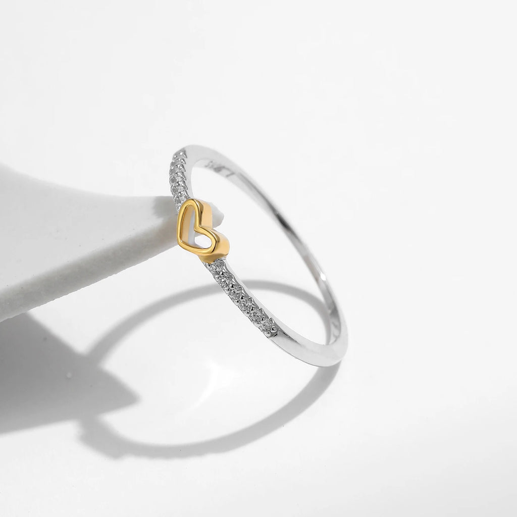 Bague  cœur romantique en argent Sterling 925