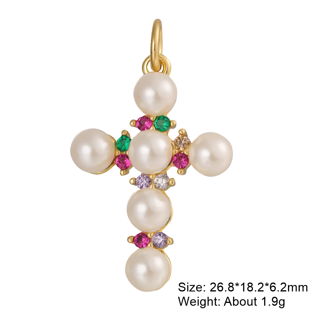 Pendentif croix en plaqué or 18K