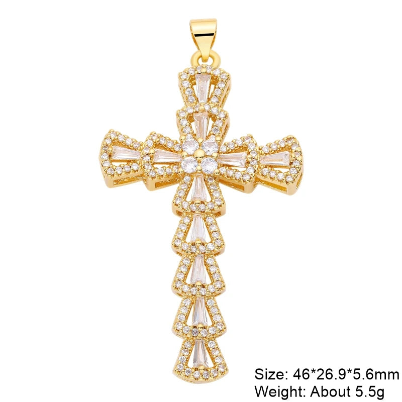 Pendentif croix en plaqué or 18K