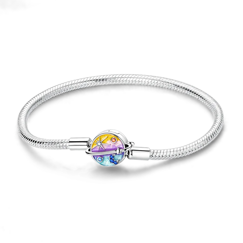 Bracelets en argent sterling 925 en forme de cœur doré scintillant