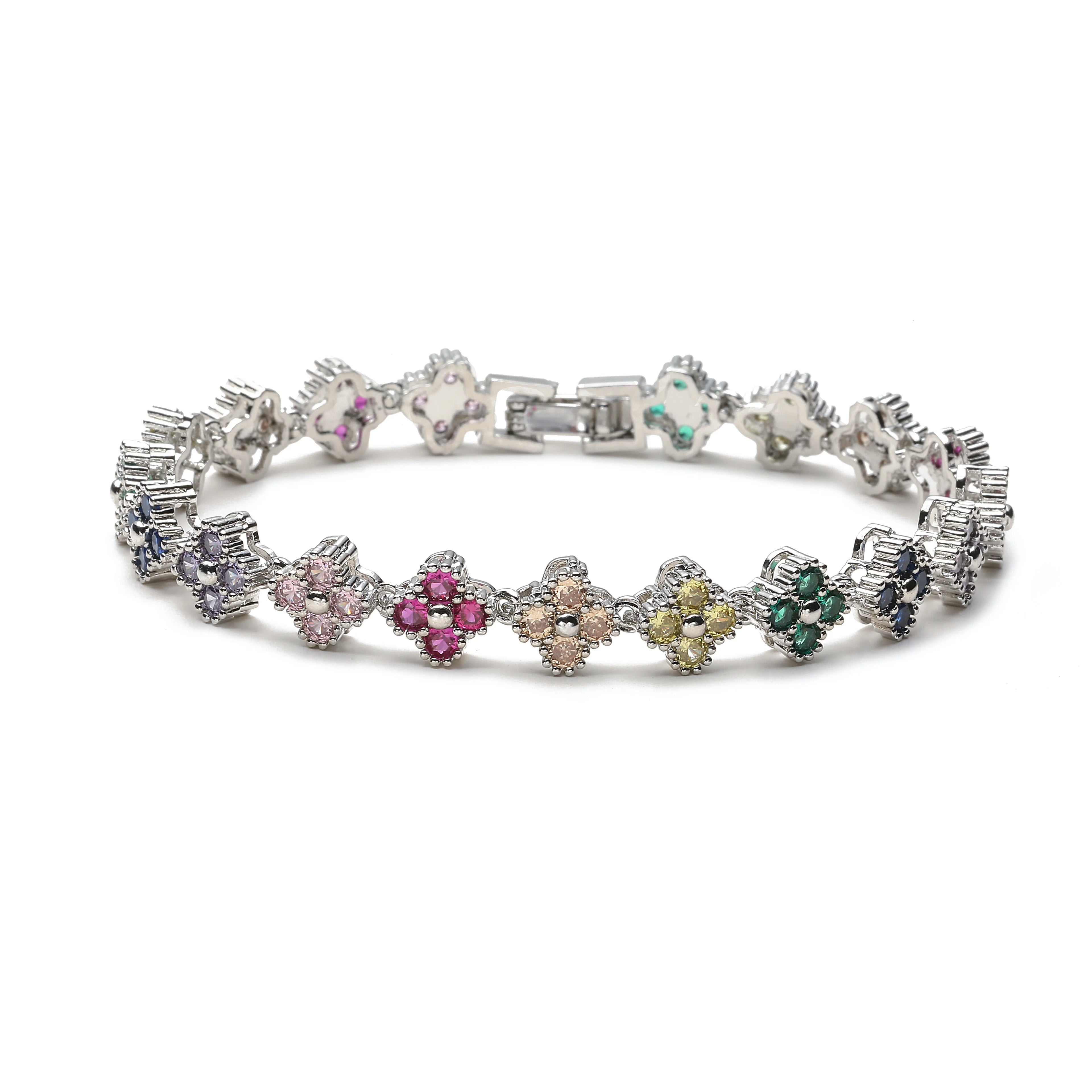 Bracelet  18k Plaquée or bijoux zircon cubique  multicolore