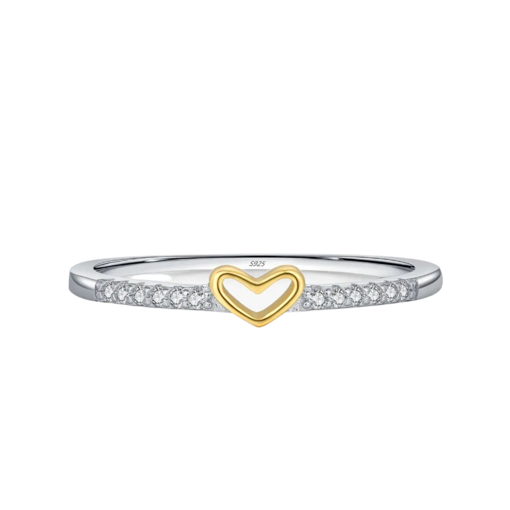 Bague  cœur romantique en argent Sterling 925