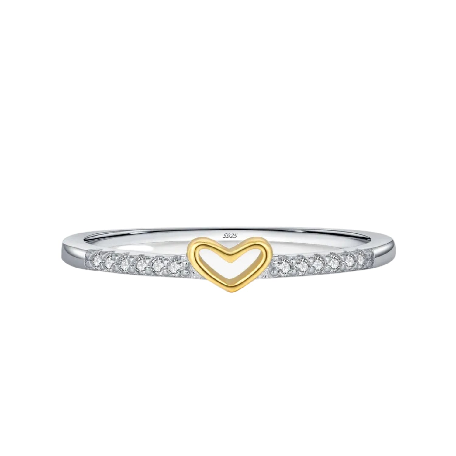 Bague  cœur romantique en argent Sterling 925