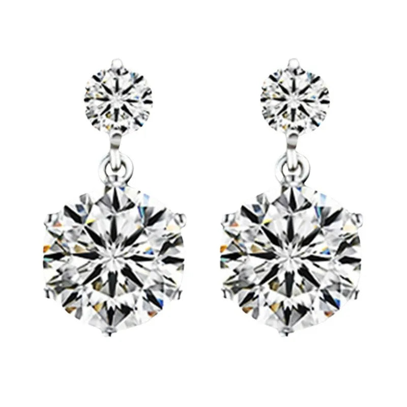 Boucles d'oreilles en argent sterling 925 avec fleur brillant