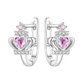 Boucles d'oreilles en argent sterling 925  minimaliste avec zircon bleu