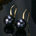 Boucles d'oreilles en perles d'eau douce  925, Argent sterling, roses, blanches, violettes, rondes de 8-9 mm