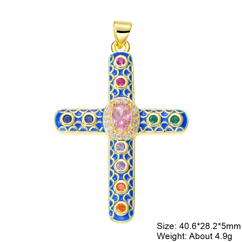 Pendentif croix en plaqué or 18K