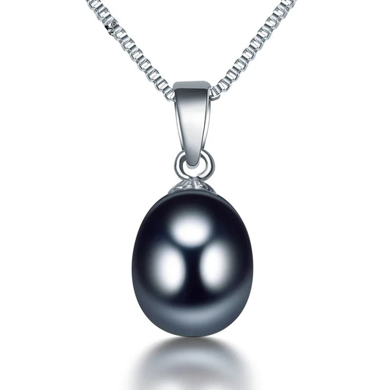 Collier pendentif en perle d'eau douce naturelle  argent sterling 925