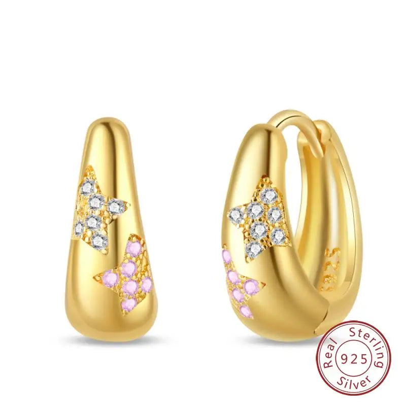 Boucles d'oreilles en argent sterling 925 brillant multicolores