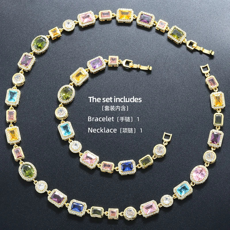 Bracelet en Pierre Semi-Précieuse Mosaïque Plaqué Or 18K