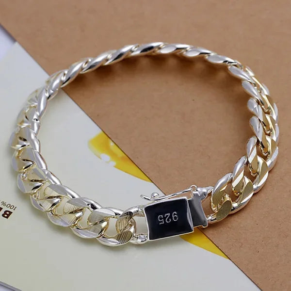 Bracelet solide en argent sterling 925, 20cm Alizero