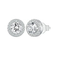 Boucles d'oreilles clous forme  ronde en argent sterling 925