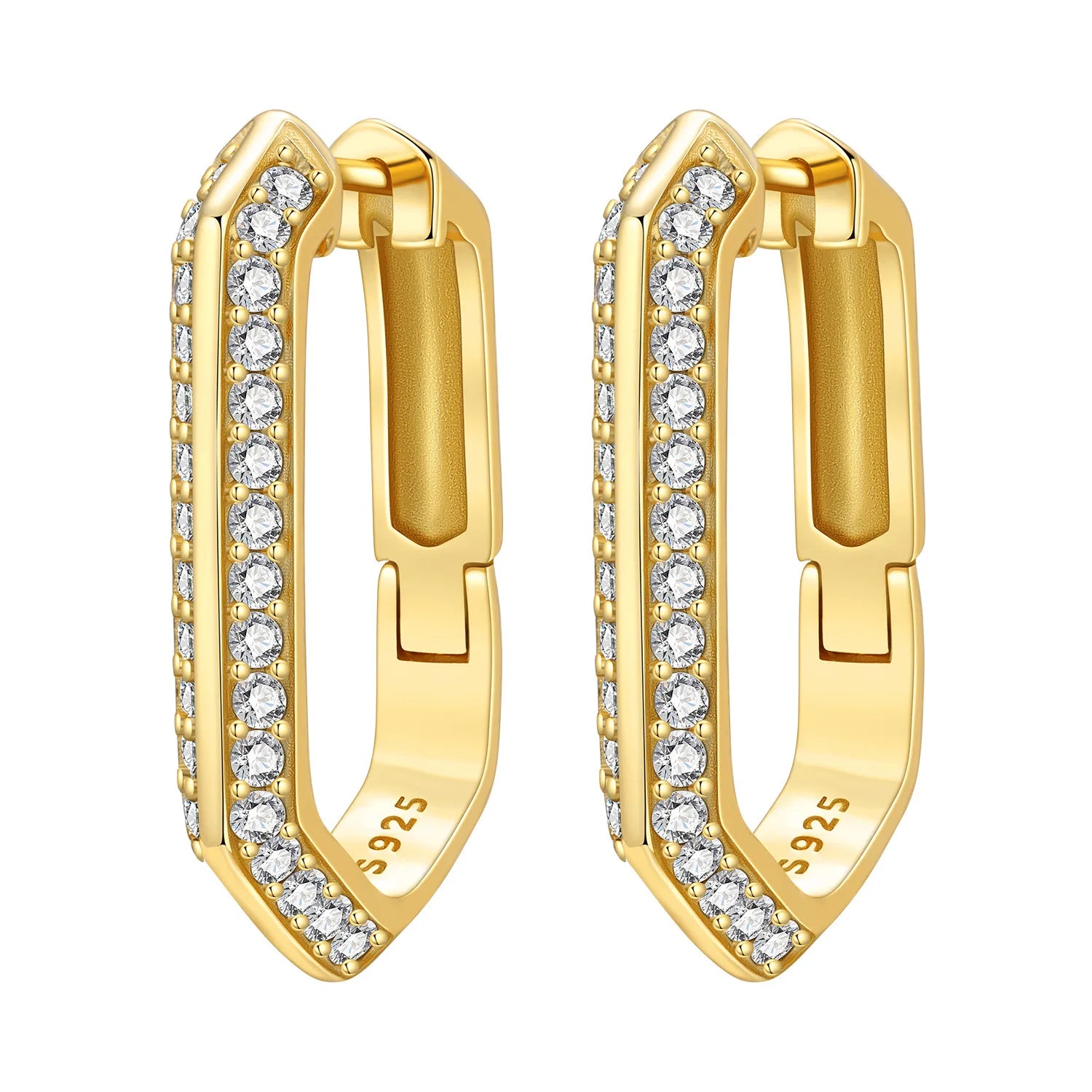 Boucles d'oreilles en argent sterling 925  minimaliste avec zircon bleu