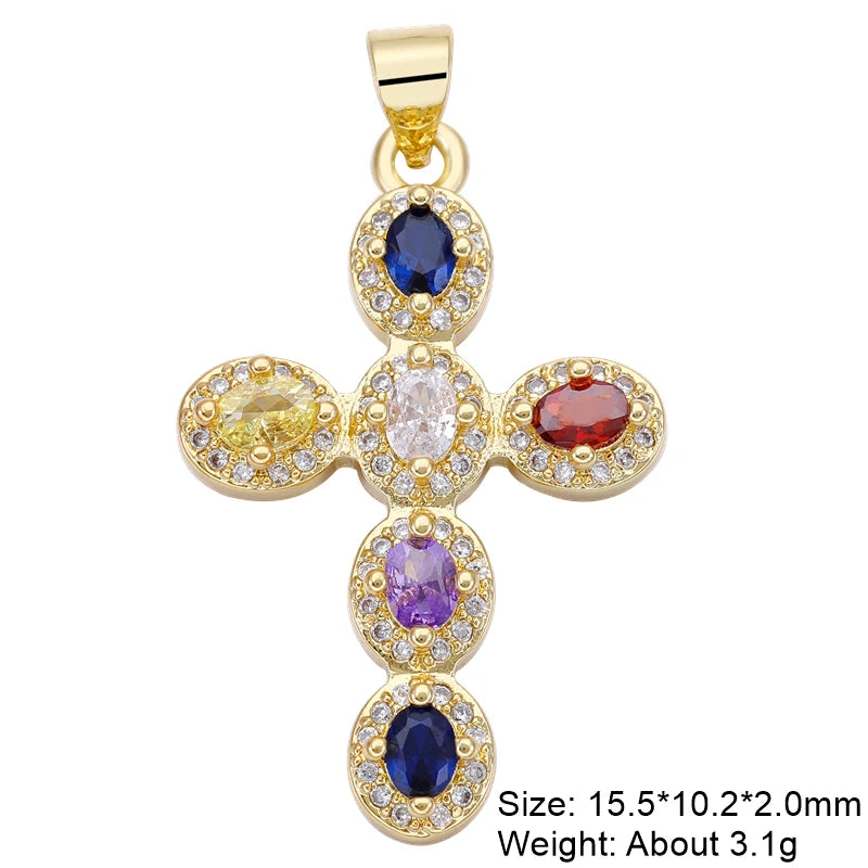 Pendentif croix en plaqué or 18K
