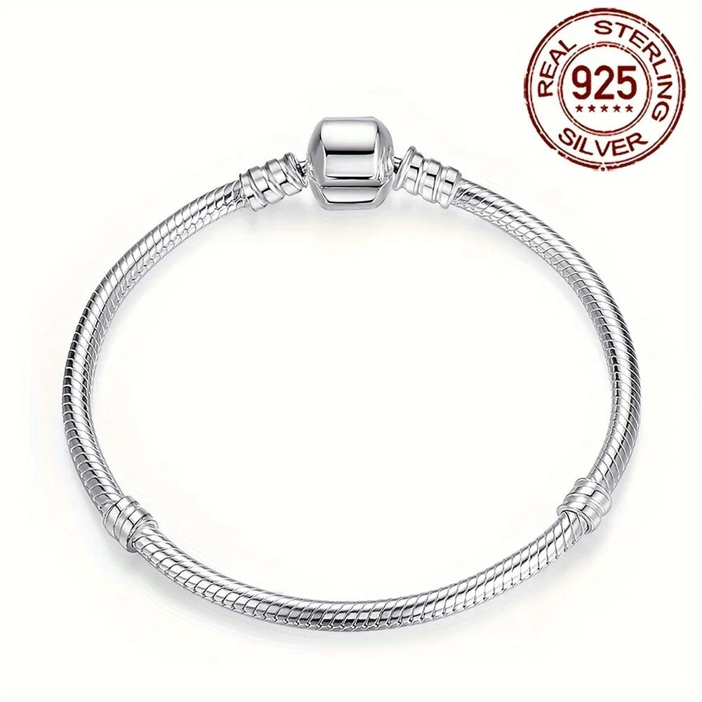Bracelet en argent sterling 925, os de serpent doux