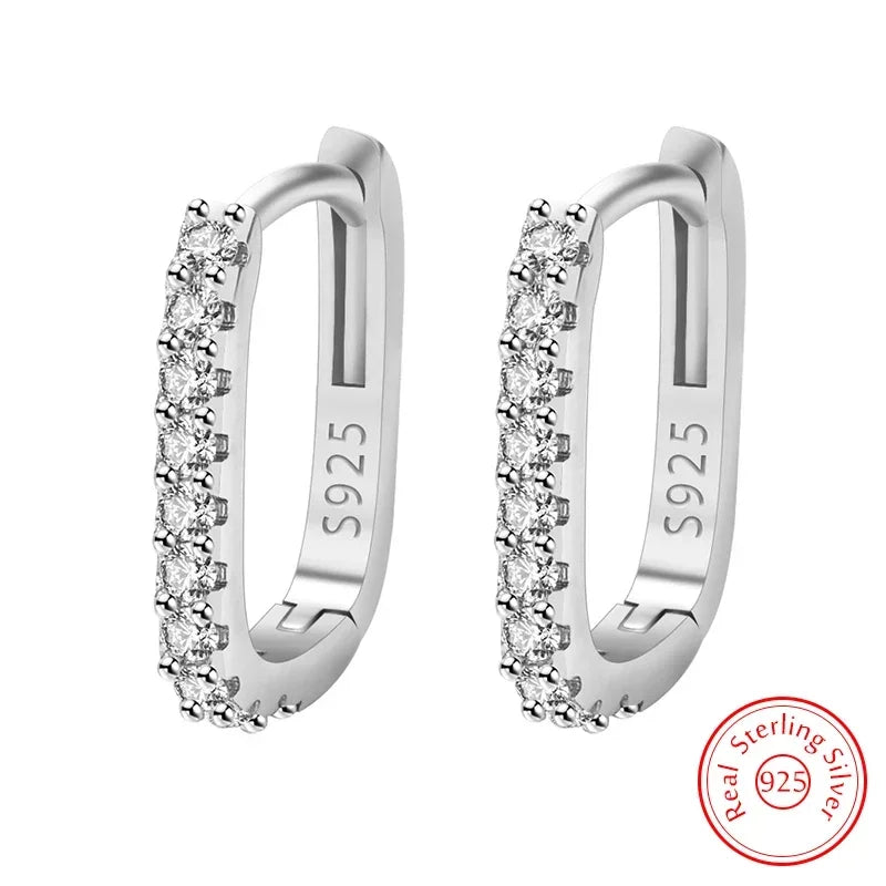 Boucles d'oreilles en argent sterling 925 classiques cristal