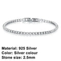 Bracelet tennis en argent sterling 925, charme luxueux