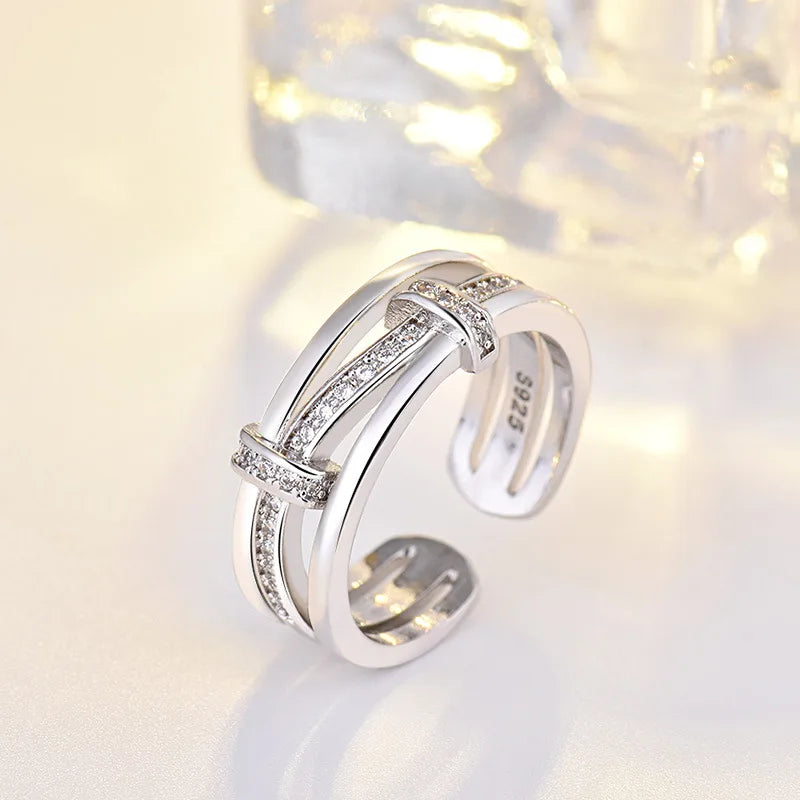Bague en argent sterling 925 scintillant