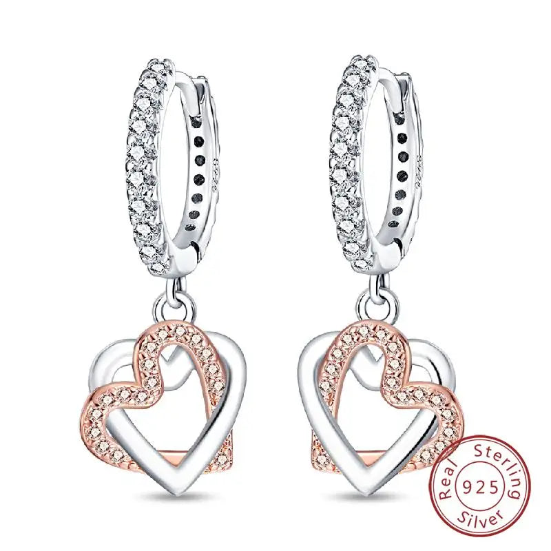 Boucles d'oreilles en argent sterling 925 brillant multicolores