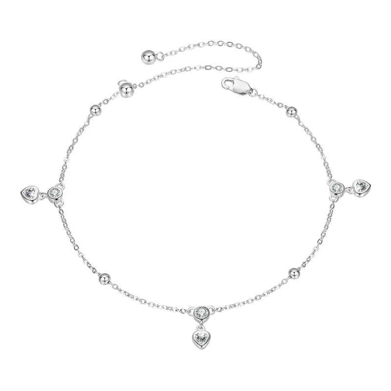 Bracelet de cheville en argent sterling 925  ajustable 3 styles