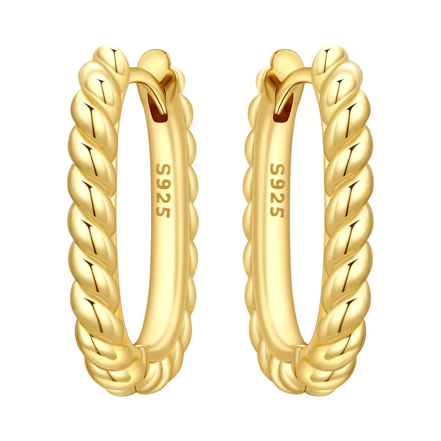 Boucles d'oreilles en argent sterling 925  minimaliste avec zircon bleu